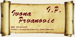 Ivona Prvanović vizit kartica